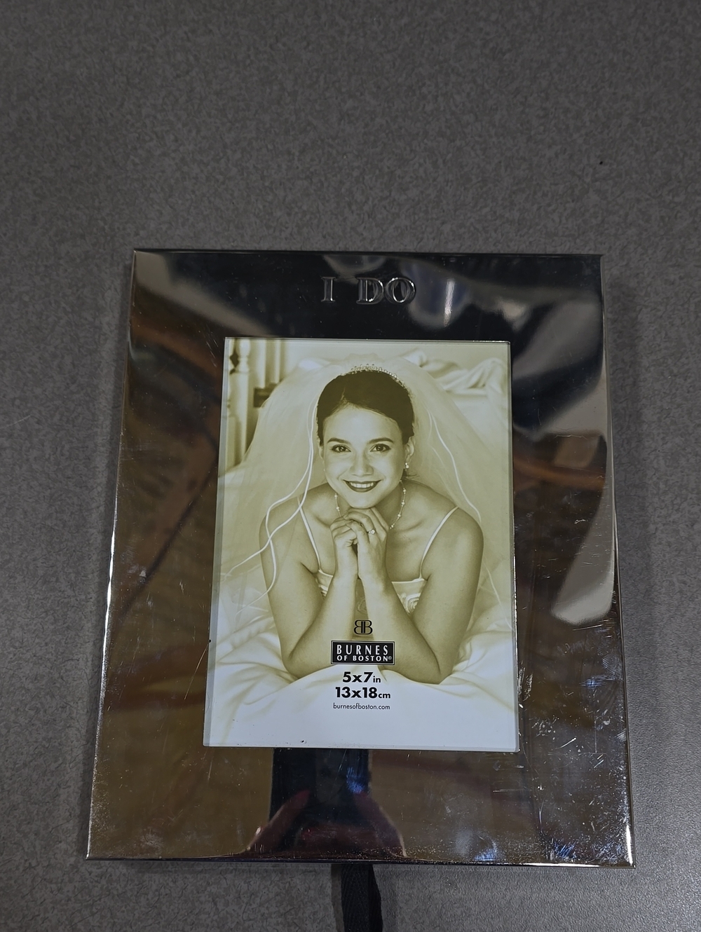Burnes Of Boston Silver "I DO" Wedding Photo Frame